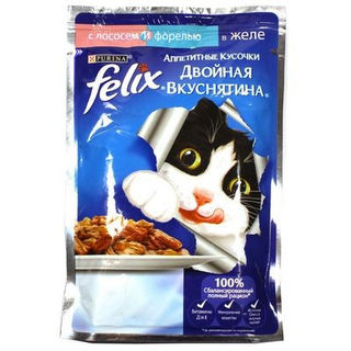 Корм для кошек Феликс лосось-форель75г